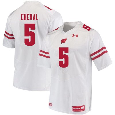 Men's Wisconsin Badgers NCAA #5 Leo Chenal White Authentic Under Armour Stitched College Football Jersey WQ31R72ZH
